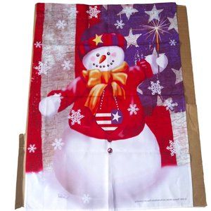 Snowman Christmas Flag Thomas Wood Porterfield's Fine Art Holiday Decor 2009